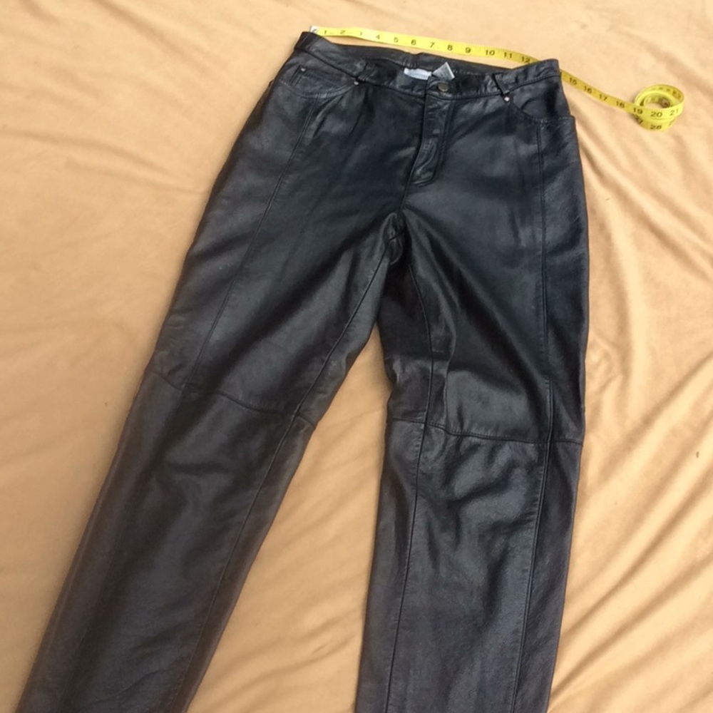 Spiegel Reflections 100% leather jeans 8 TALL